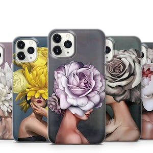 Flower Woman Phone Case For iPhone 15 14 13 12 11 X Xs Xr Se2022 Samsung S23 S22 S21 S20 S10 A13 A31 A51 A52 A53 A71 Note20 Ultra