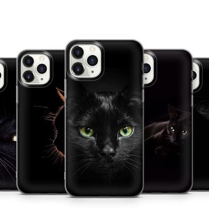 Zwarte Kat Telefoon Case Voor iPhone 15 14 13 12 11 X Xs Xr Se2022 Samsung S23 S22 S21 S20 S10 A13 A31 A51 A52 A53 A71 Note20 Ultra