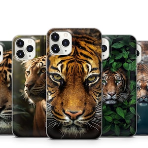 Tigre Téléphone étui pour iphone 15 14 13 12 11 X Xs Xr Se2022 Samsung S23 S22 S21 S20 S10 A13 A31 A51 A52 A53 A71 Note20 Ultra