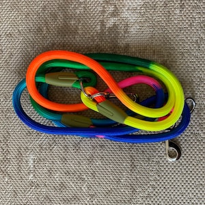 The Woof Hut Hands Free Dog Lead Rainbow