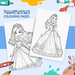 Princess Dresses and Crowns | Printable Coloring Pages for Kids | Fun Creative Activities