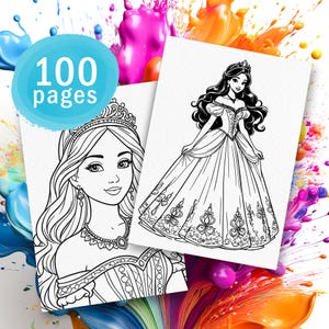 Fairy Tale Princess Coloring Pages | Printable Art for Kids | Princesses and Castles | Creative Fun