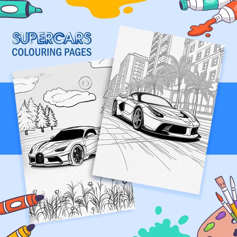 Exotic Cars Coloring Pages | Bugatti, Mclaren, Koenigsegg | Fun ...