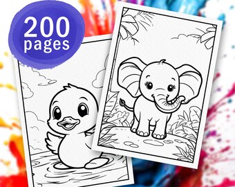 Adorable Animal Coloring Book for Kids | Printable Activity (Digital Download)