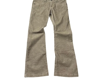 Unionbay Women Y2K 2000s Taupe Low Rise Corduroy Pants Brown Bootcut Grunge Boho