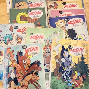 Revista Mosaic, Hannes Hegen, cómic de la RDA con Digedags, FDJ, vintage, retro, RDA, decoración, revista juvenil, niños, revistas, No Simson, Mz