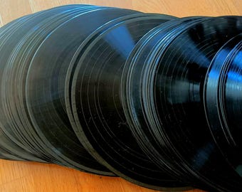 50x Vinyl Records, 12" Maxi LPs, Decorative Items, Craft Supplies, approx. 30 cm, Vintage, Retro Record, Crafting, Decorative Wall Clock