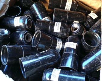 Lampenfassung, DDR, E14, VEB Elektroinstallation Wittenberg, GDR, Bakelit, Schwarz, Neu, Lagerware, Ostdeutschland, Ossi, Vintage, Retro