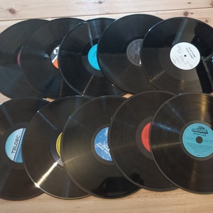 10x Schallplatten, 12" Maxi LP's, Deko, Bastelmaterial, ca. 30cm, Vintage, Retro