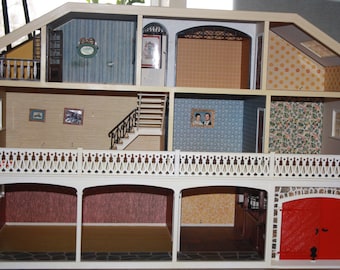 Rare find / Lundby Sweden 1970s Vintage Doll's House Mid-Century Modern Design / Bery Good Condition/ All Doors with Original Handle /