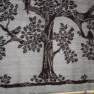 LARGE vintage 1980s jacquard woven wall hanging “Tree of Birds” Design Margareta Eriksson from Borås Jacquard väveri Sweden./ Good Condition