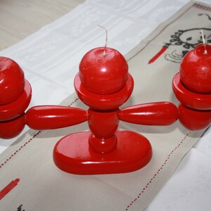Zeldzame vondst / mooie kerstkaarsenhouder / vintage / goede staat / modern Scandinavisch design / 33 cm lang - 8 cm breed / met verlichting