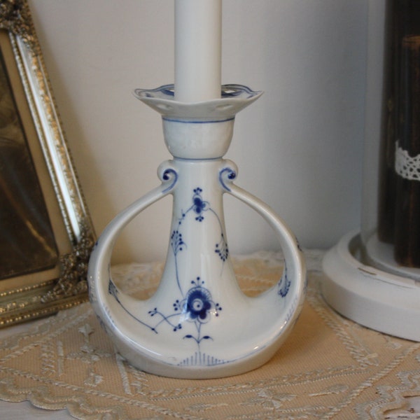 Rare find / Bing and Grondahl Candleholder / Vintage from 1960s / 1st Sorting / Excellent Condition / Design like Blue Fluted Lace /