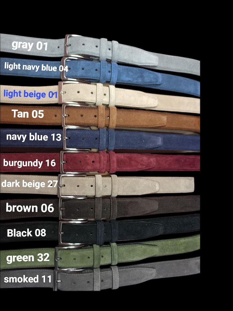 Handmade Suede Belt for Men: 35mm, Multiple Colors - Etsy