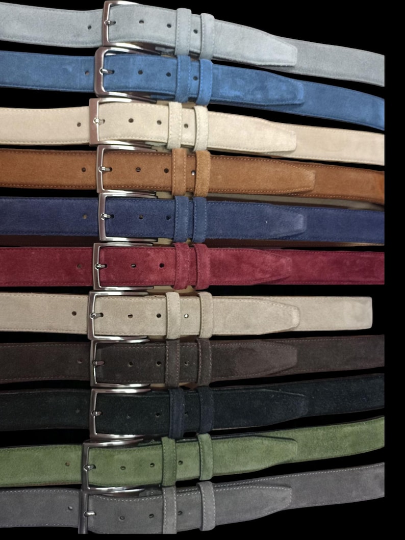 Handmade Suede Belt for Men: 35mm, Multiple Colors - Etsy