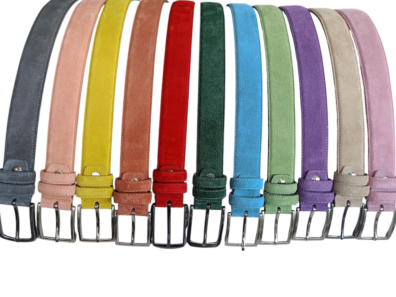 Handmade Suede Belt: Multicolored Women's Belt With Metal Buckle - Etsy