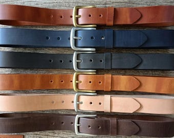 Interchangeable Leather Belt for Men – Snap Belt Strap – Handmade Full Grain Leather Belt – Minimal Vintage Style – Changeable Buckle