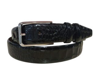 Cintura Uomo In Similpelle Automatica – Fibbia Classica, Colore Nero, Taglie 110-130 (Vita 80-118cm)