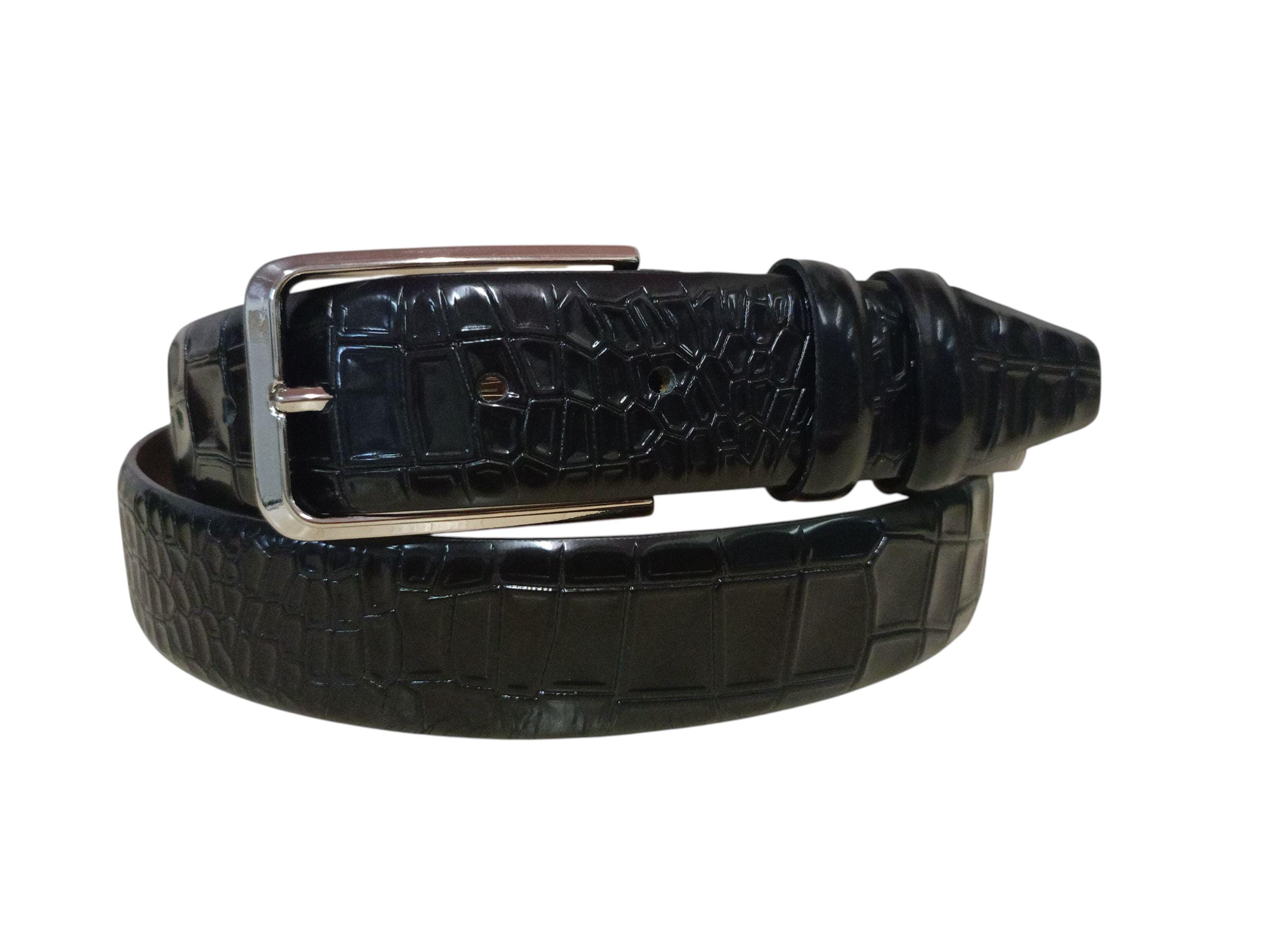 VERA PELLE Western 1.5” Black Leather Round Engraved‎ Silver Buckle Belt MED 35” Italian Full Grain Leather Belt - Etsy main image 3
