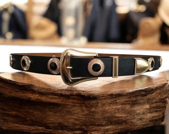 Gold Buckle Black Belt - Men's Black Belt With Gold Buckle - Black and Gold  Belt - Gold Buckle Mens Belt-black Leather Belt With Gold Buckle - Etsy