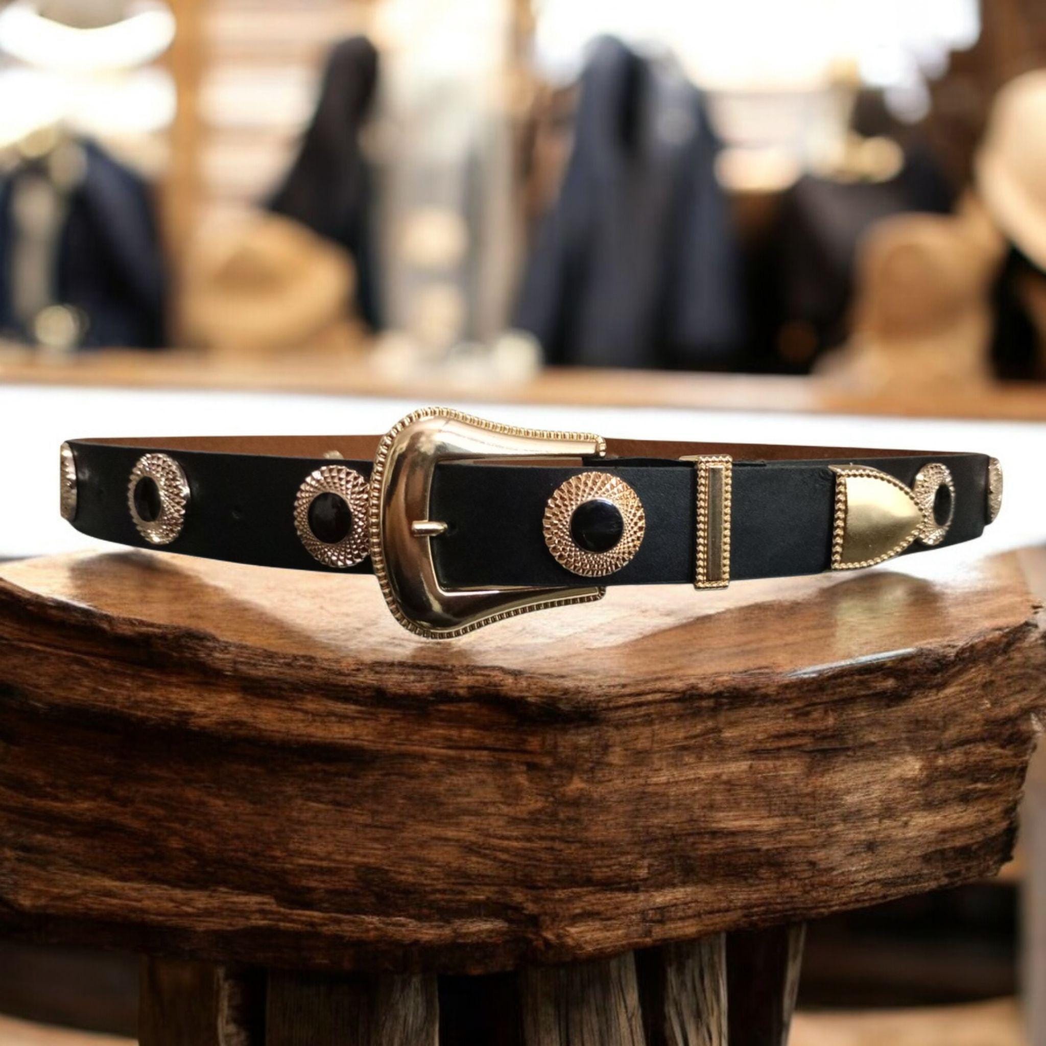 Statement Black Belt With Gold - Etsy