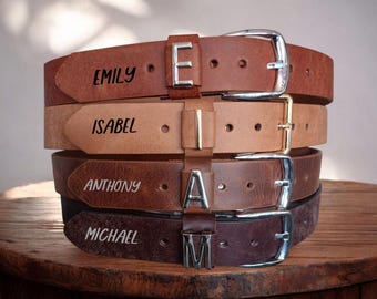 Personalized Full Grain Leather Belt Women - 1.5" Wide Custom Dress Belt
