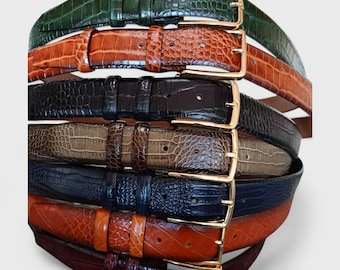 Vintage Caiman Crocodile Belt Saks Fifth Avenue Made in  display picture 3