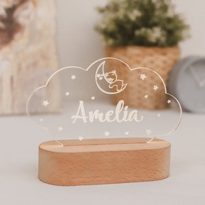Personalized Nursery Night Light |Custom Kids Baby Name Night Light |Baby Girl Cute Night Light LED |Bedside Light |Nursery Bedroom Decor