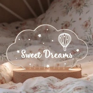 Aangepast nachtlampje | Cadeau voor pasgeborenen | Genderonthullingscadeau | Doopcadeau | Kinderkamerdecoratie | Aangepast cadeau babymeisje | Cadeaus voor kinderen