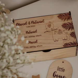 Bébé personnalisé | Cadeau 1er anniversaire | Boîte en bois, souvenir, anniversaire | Boîte mémoire personnalisée | Boîte bébé personnalisée | Décoration de fête prénatale