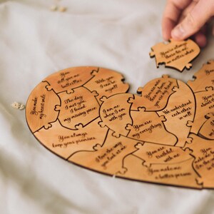 Puzzle Gästebuch Hochzeit Alternative, Herzform Holzdekor für Gastwünsche, Hochzeit Partyspiel Geburtstag von MIBLE