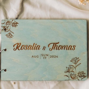 Custom Guest Book | Wedding Album  | Wooden Photo Album | Photo Book | Engagement gifts for couple | Wooden Memory Book | Scrapbook