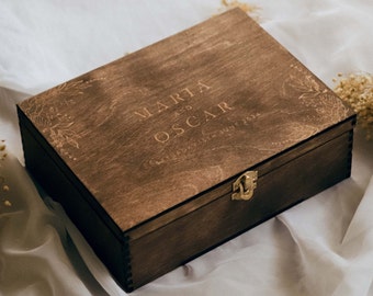 Jewelry Storage Box |Personalized Decorative Box with Hinged Lid |Custom Wood Keepsake Memory Box | Wedding Anniversary Gift |Loved one Gift