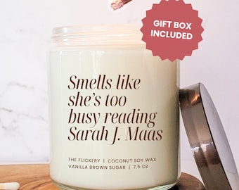 Sarah J Maas Gift For Book Lover Personalized Bookish Candle Reading Present Book Club Cute SJM Merch Reader Gift Funny Bookworm Gift Ideas