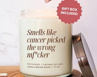 Wrong Mf*cker Cancer Gift For Cancer Warrior Get Well Present Motivation Cancer Patient Gift For Cancer Survivor Thoughtful Candle Present