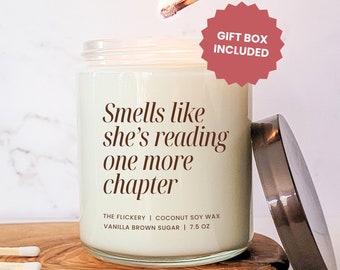 One More Chapter Book Lover Gift Avid Reader Gifts For Her Reading Enthusiast Present Bookworm Candle Library Bookstore Geek Smut Lover