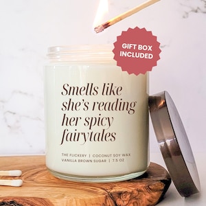 Smut Lover Gift For Women Romance Book Enthusiast Bookish Candle Reading Present Book Club Cute Spicy Reader Gift Funny Bookworm Gift Ideas