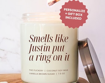 Custom Put A Ring On It Engagement Gift For Couple Newly Engaged Candle Just Engaged Gift For Her New Bride Fun Candle Bestfriend Wedding