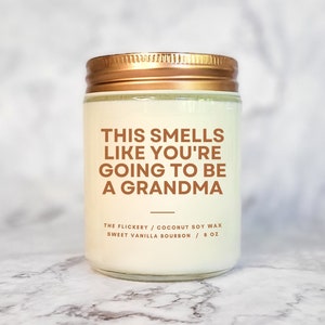 You're Going To Be A Grandma Candle, Baby Announcement Grandma, Pregnancy Announcement Grandma, Mom Pregnancy Announcement, New Baby image 1