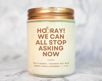 Hooray We Can Stop Asking, Engaged Gift for Couples, Engagement Gift For Her, Recently Engaged Gifts, Fun Engagement, Bestfriend Engagement