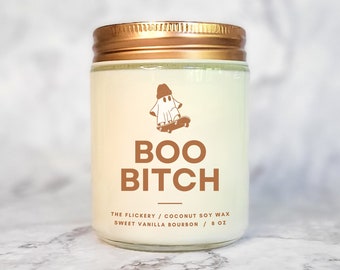 Boo Bitch Candle, Spooky Candle, Gurley Halloween Candle, Halloween Gift Basket, Halloween Teacher Gift, Halloween Birthday Gift, Fall