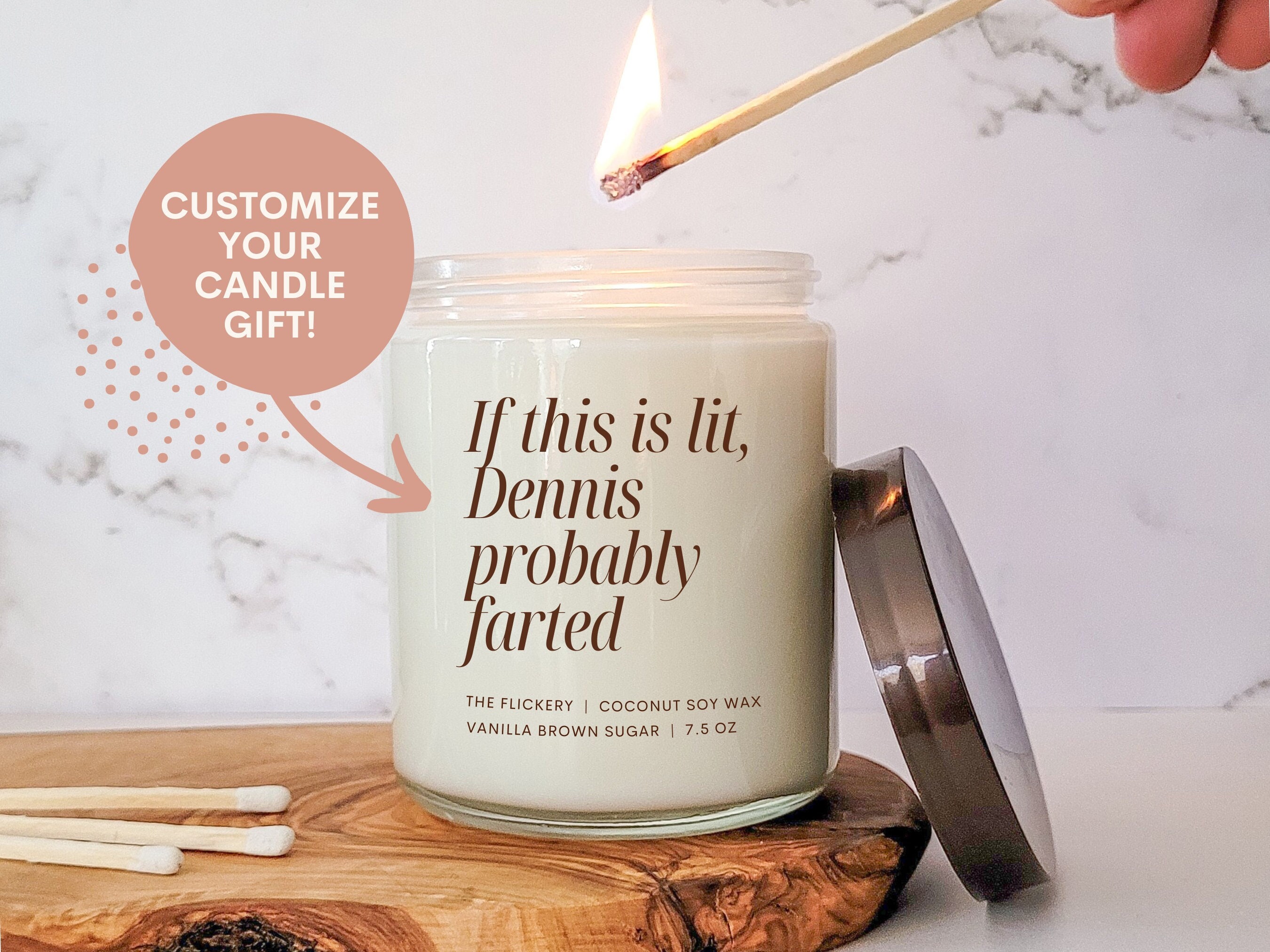 Custom Fart Candle, Boyfriend Gift, Gag Gifts For Men, Mens Valentine's Gift, Funny Birthday Gift Him,Couple Gift,Gift For Husband Christmas