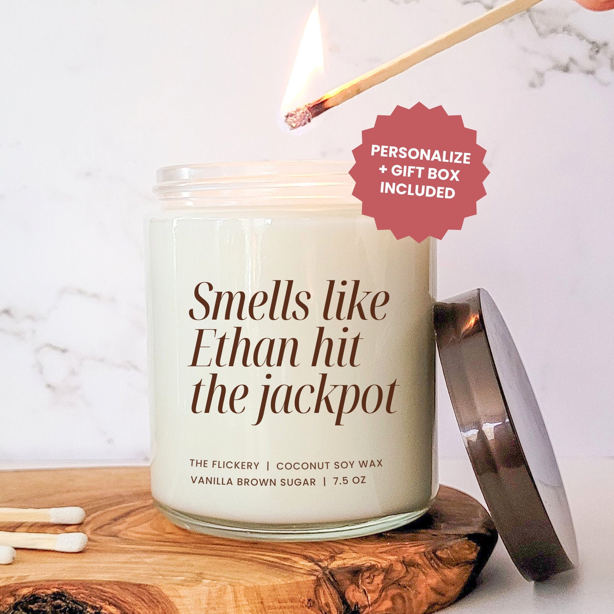 Custom Hit The Jackpot Engagement Gift For Couple Newly Engaged Candle Just Engaged Gift For Her New Bride Fun Candle Best Friend Wedding