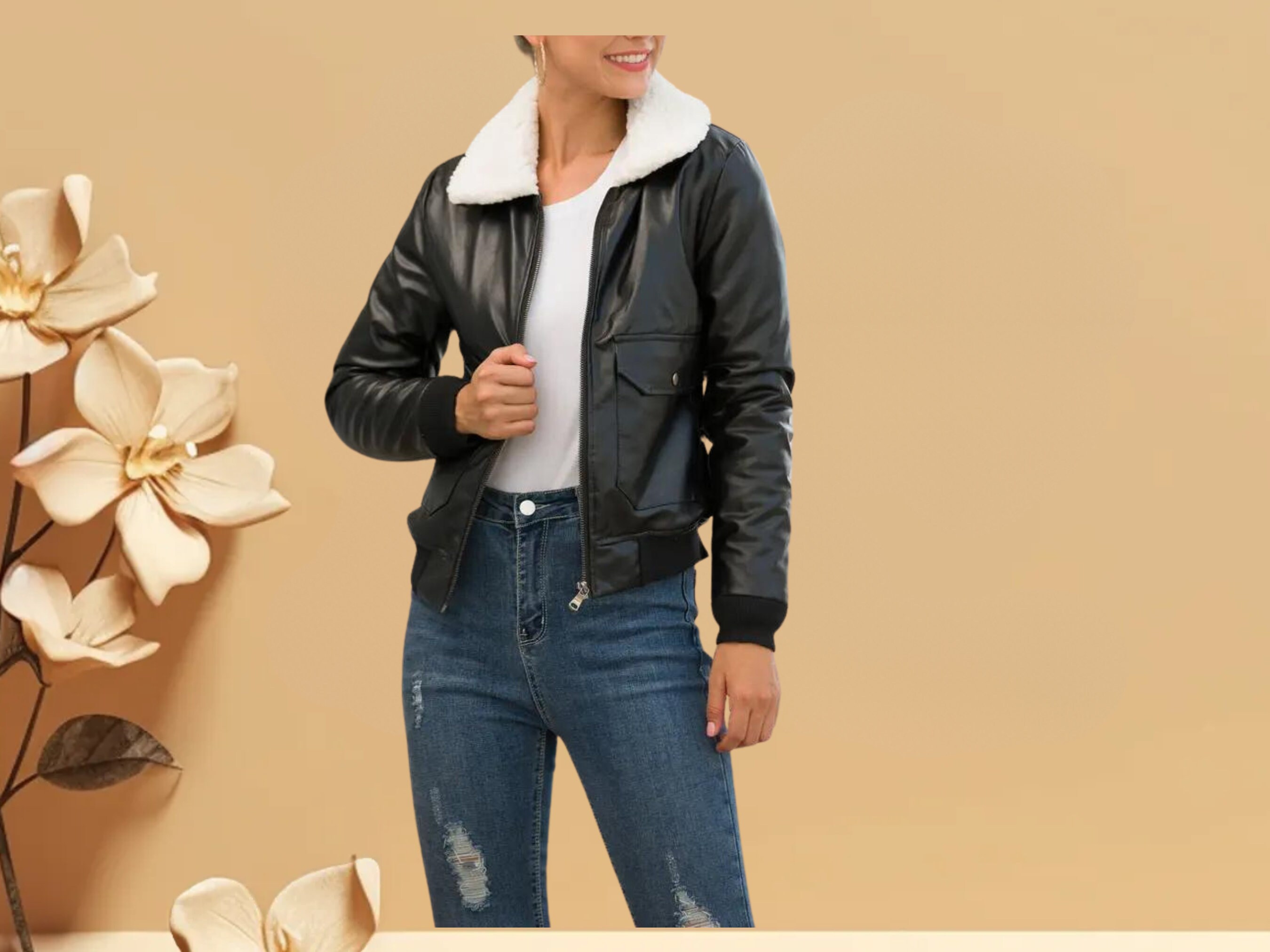 Women's Leather Jacket Made of 100 Original Lambskin Leather Slim Fit