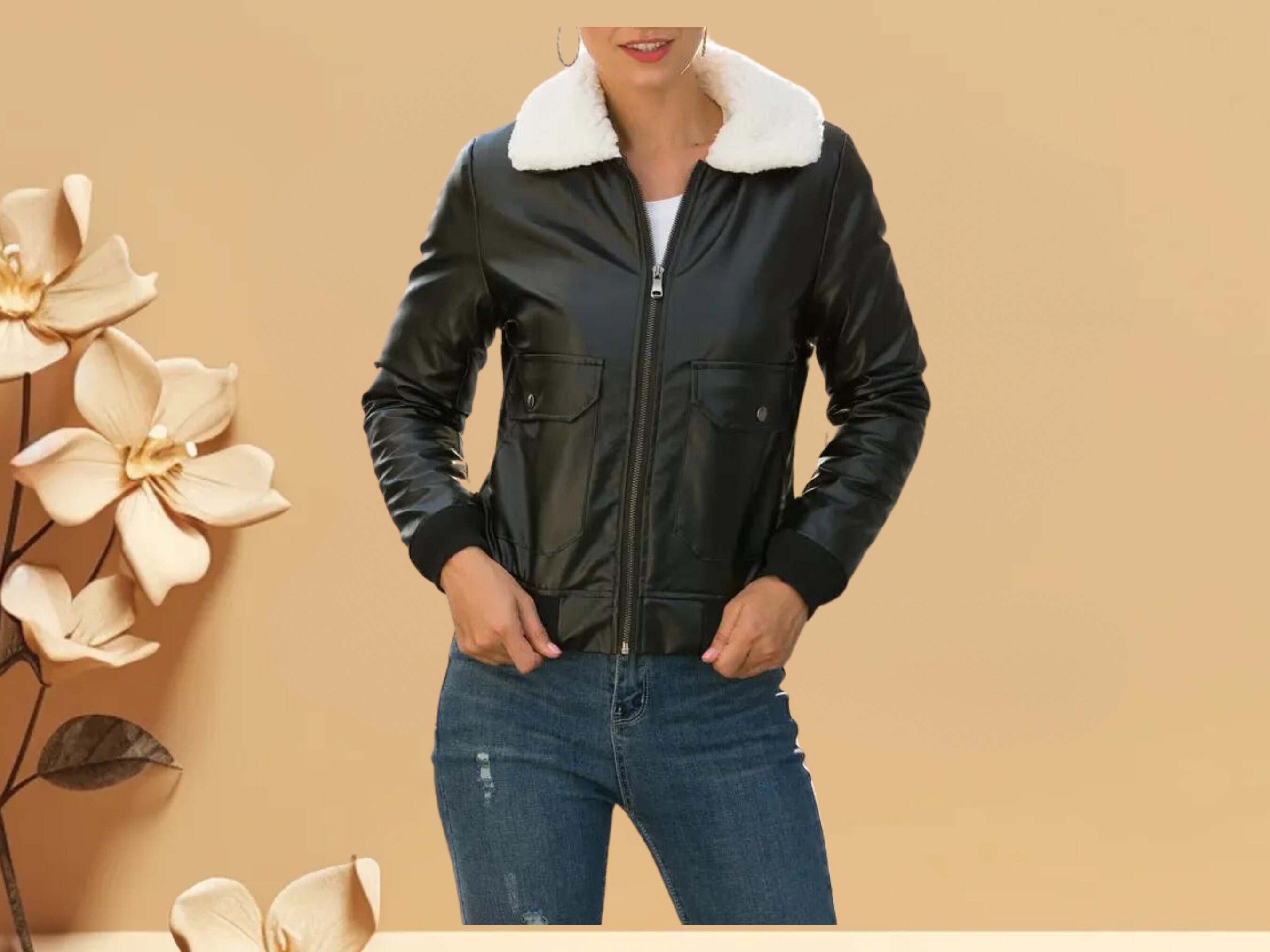 Women's Leather Jacket Made of 100 Original Lambskin Leather Slim Fit