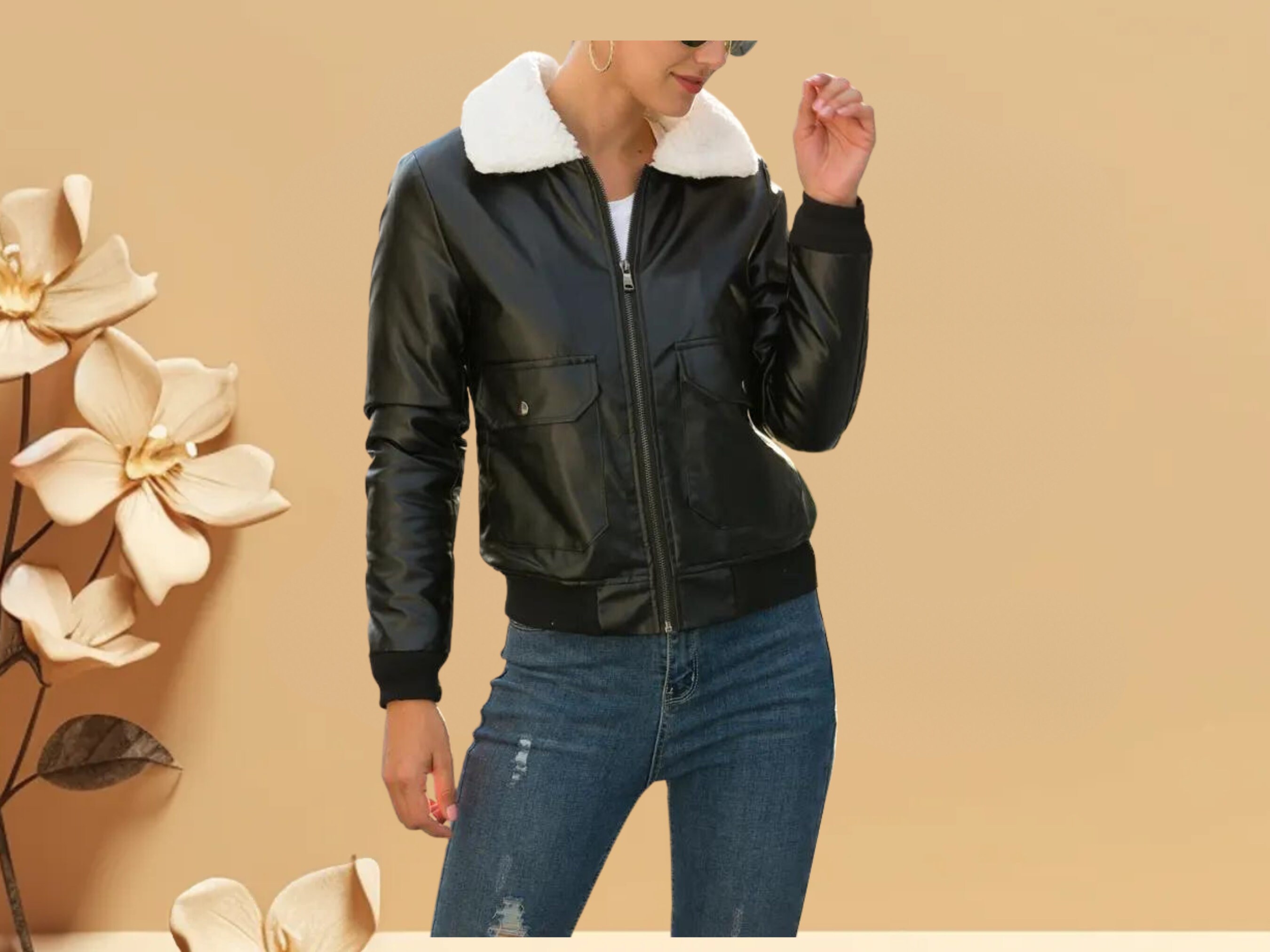 Women's Leather Jacket Made of 100 Original Lambskin Leather Slim Fit