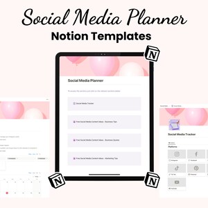 Notion Template Social Media Planner, Content Planner, Instagram Planner, Content Calendar, Dashboard Social Media Manager, Content Creator