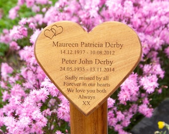 Heart Shaped Wooden Memorial  with 600mm Angled Posts.