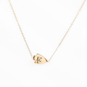 Kansas City Inspired Gold Arrowhead Pendant Necklace | Football Fan | Great Gift for Women