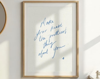 Heart Quote Printable Actual Handwriting Wall Art Handwritten Gift Minimalist Decor Aesthetic Girl Bedroom Neutral Simple Poster Digital